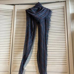Blue and Red Plaid Scarf